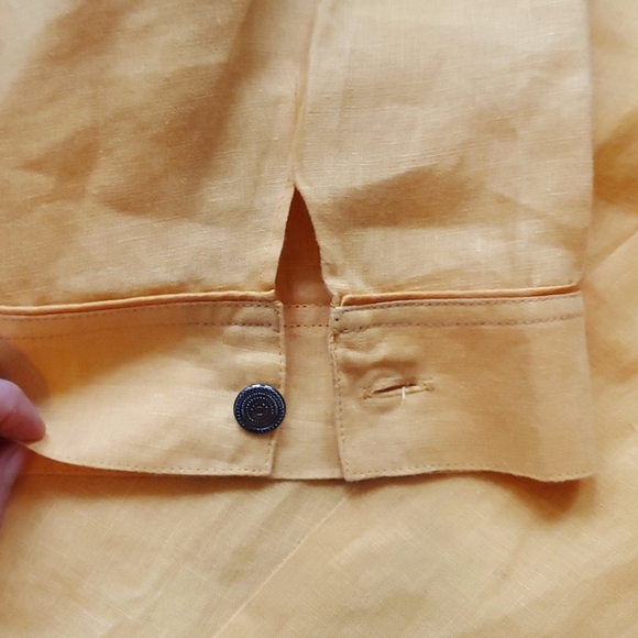 MARINA RINALDI yellow linen button down shirt - Picture 4 of 10
